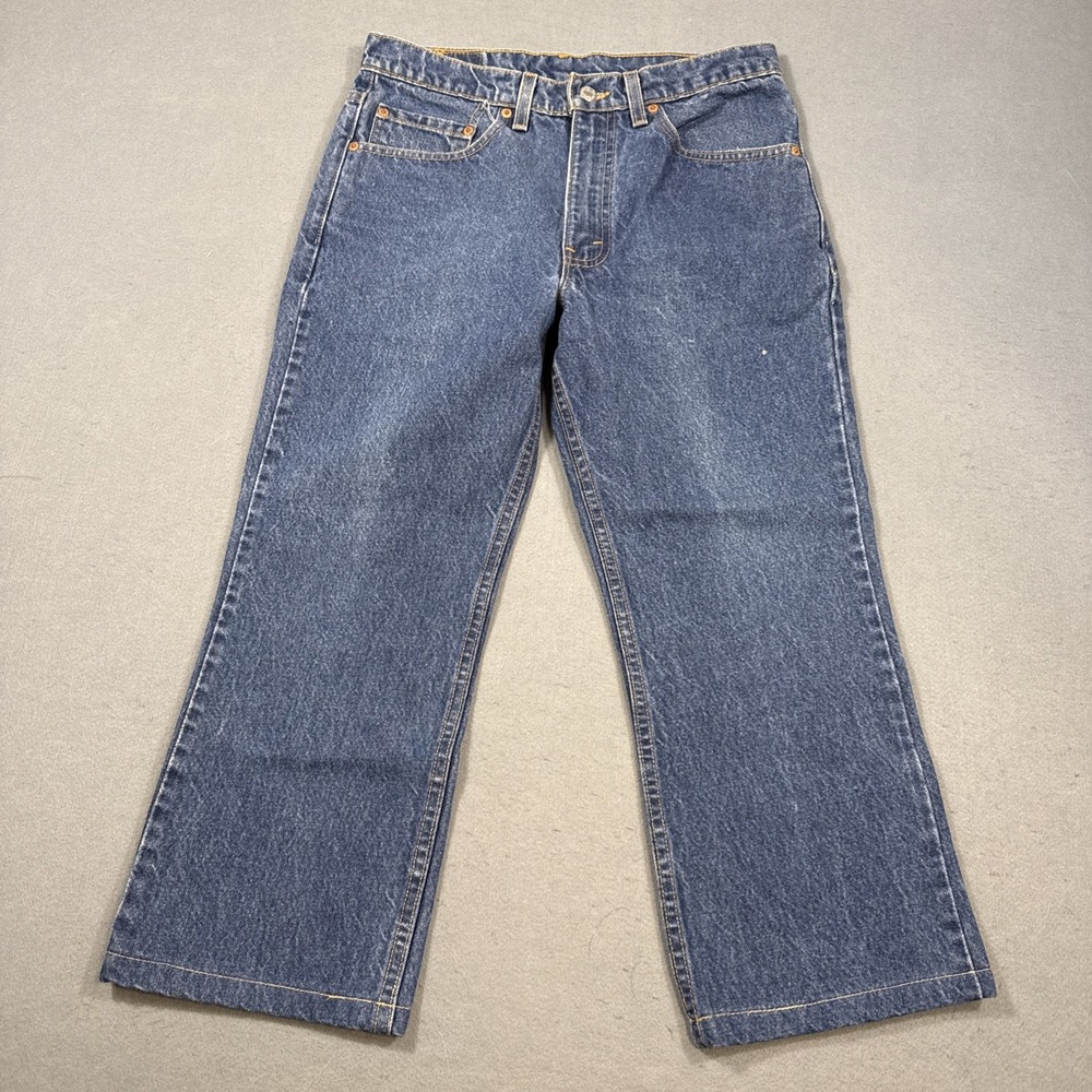 Levi's 517 Men's Bootcut Jeans 33x23 1/2 Blue Dark Wash Heavy Cotton Western